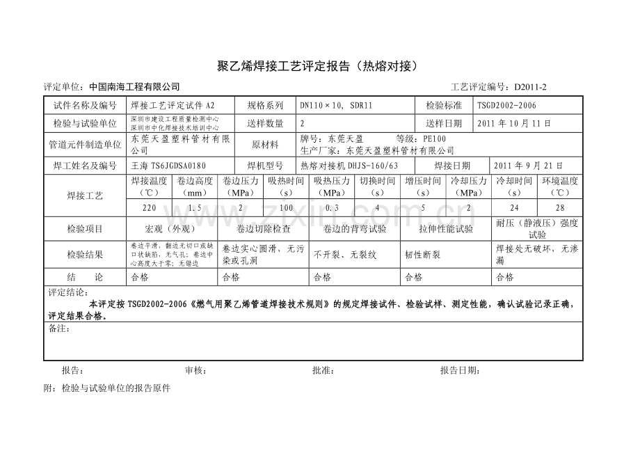 PE管道焊接工艺评定报告.doc_第2页