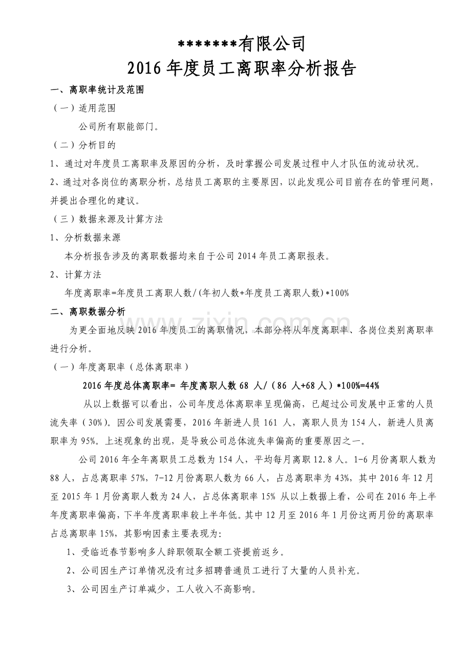 度员工离职率分析报告.doc_第1页