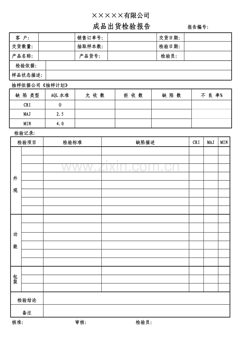 成品出货检验报告.doc_第1页