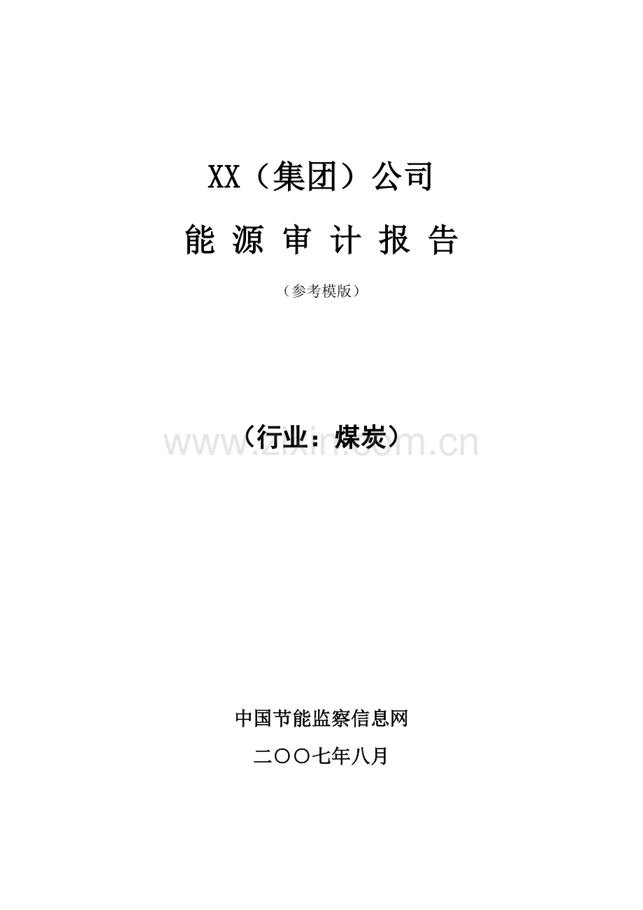 XX集团公司煤炭能源审计报告.doc_第1页