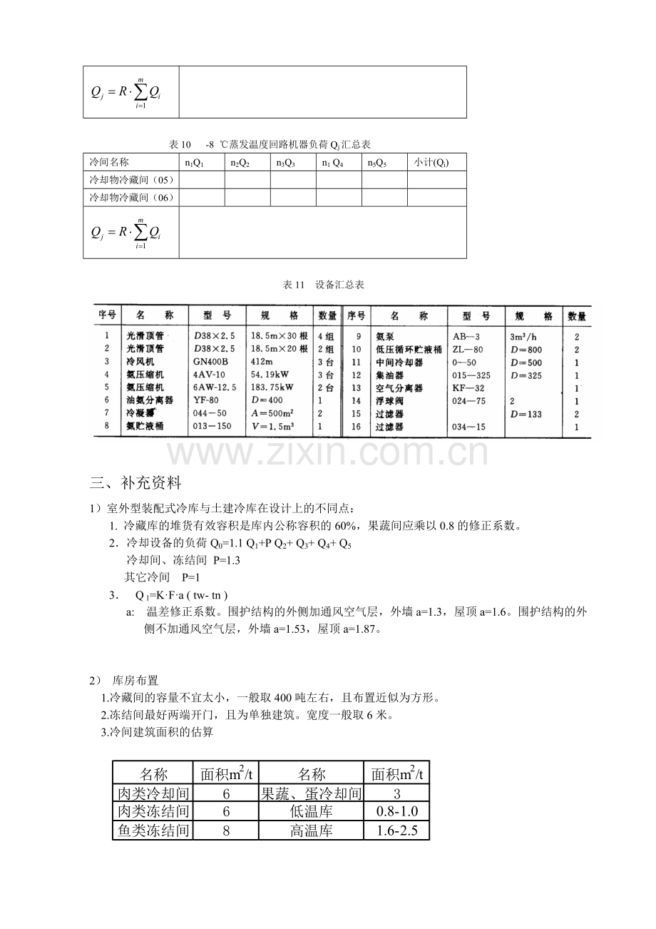 《冷库设计》课程设计模板.doc_第3页