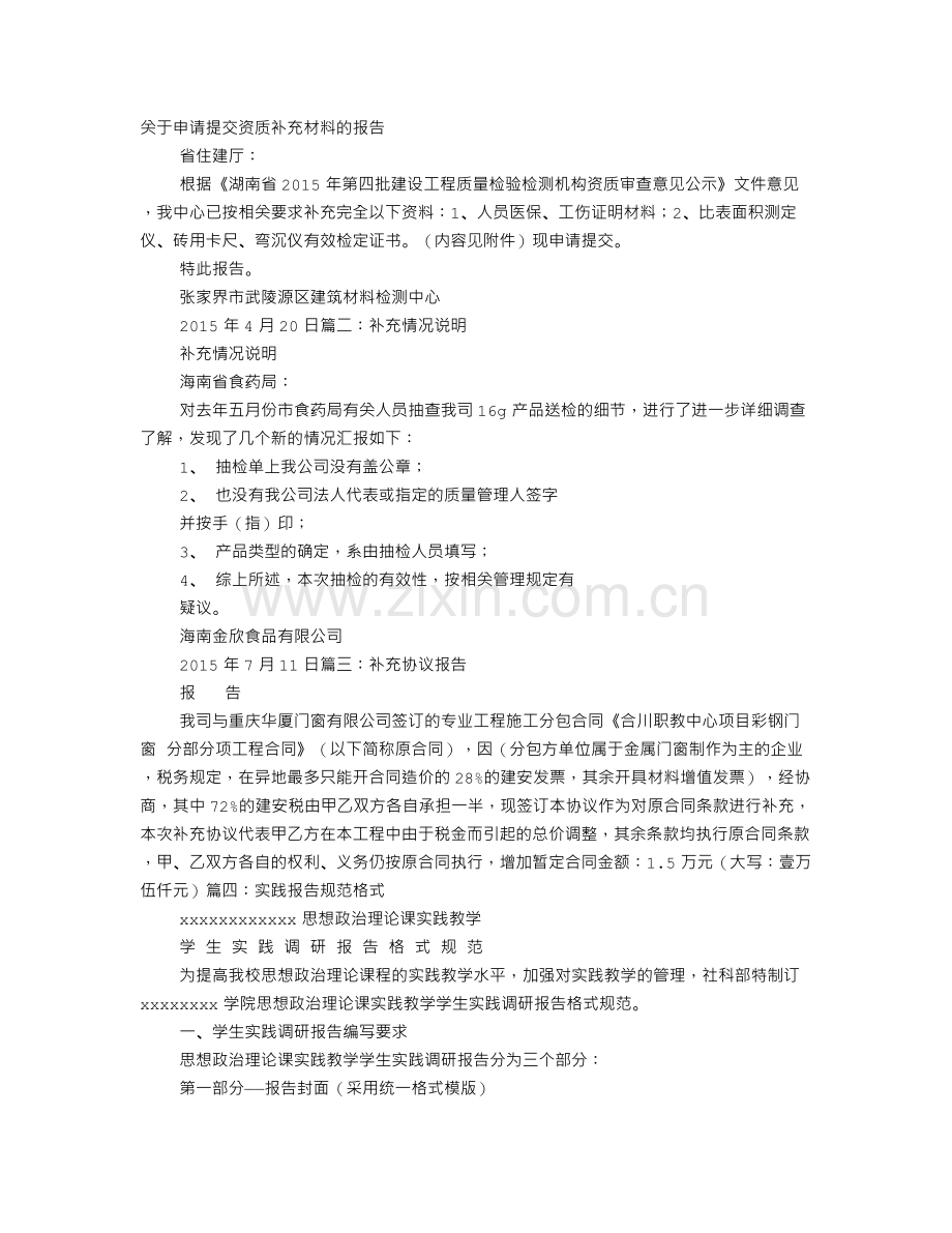 补充报告格式.doc_第1页