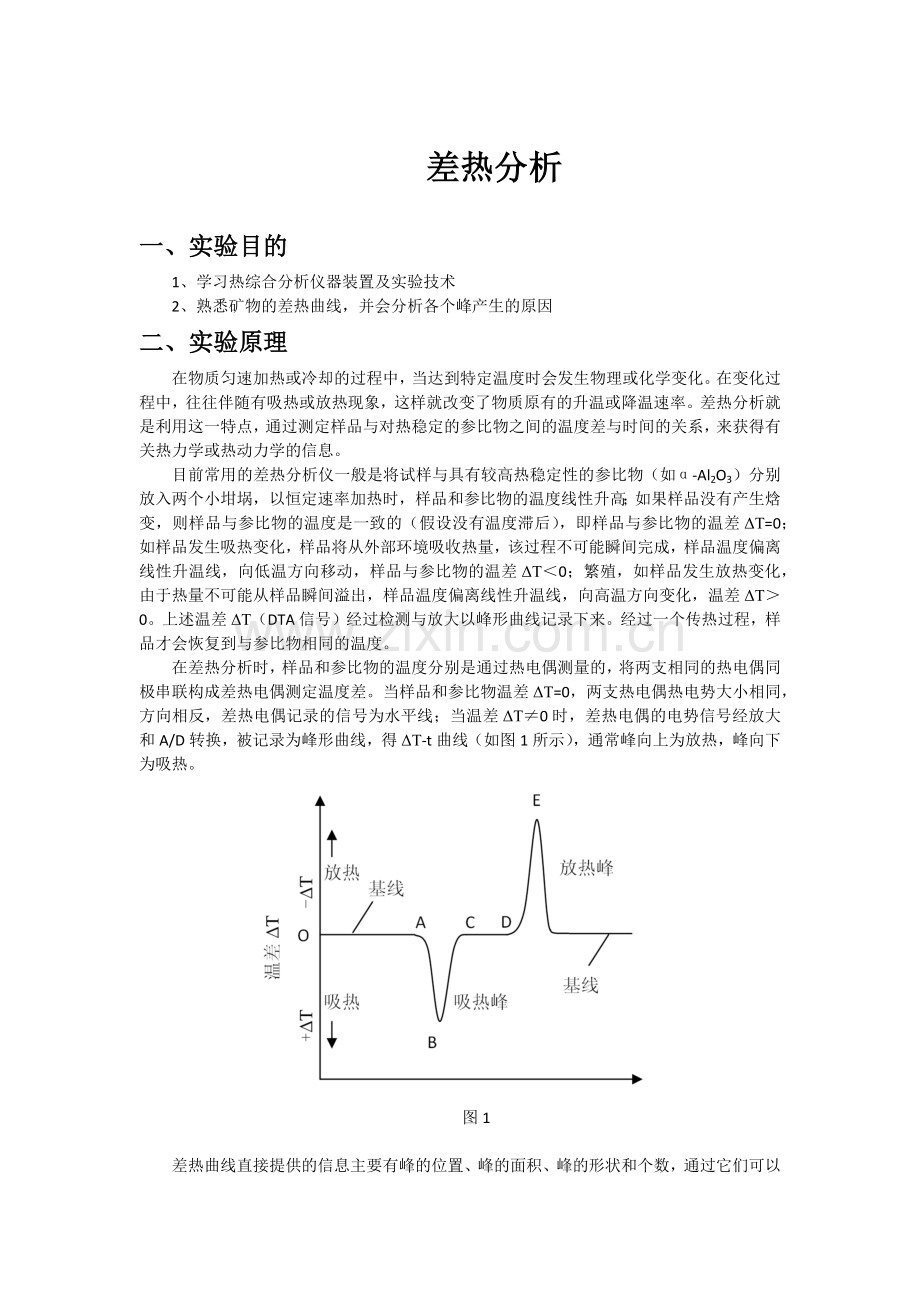 差热分析实验DTA.docx_第1页