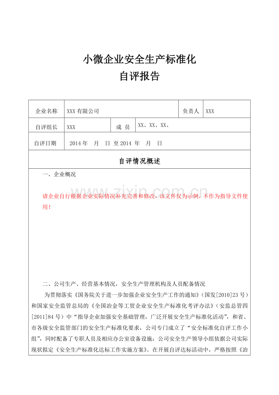 安全生产标准化自评报告(小微企业)DOC.doc_第2页