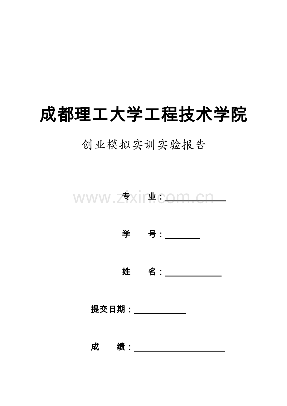 创业模拟实训实验报告.doc_第1页