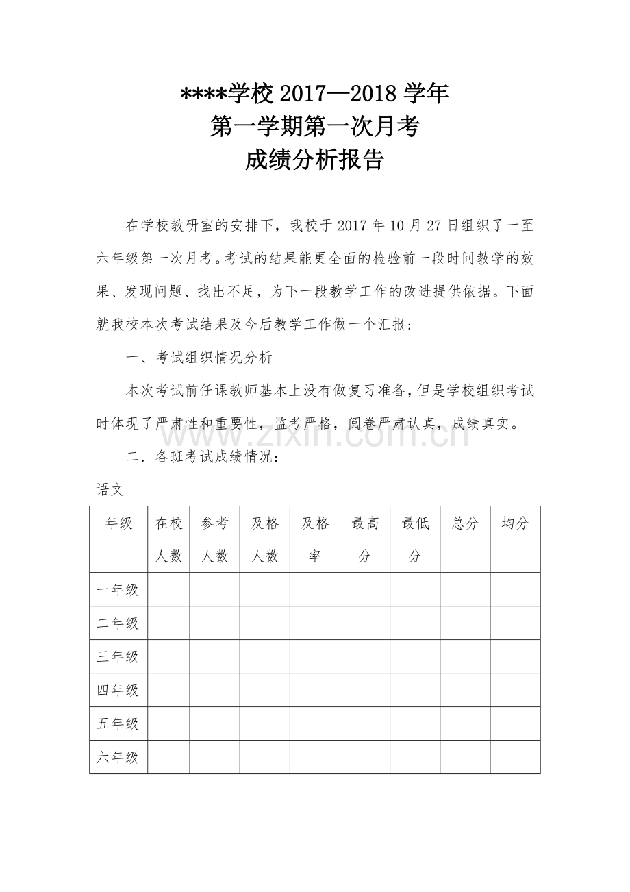 成绩分析报告.docx_第1页