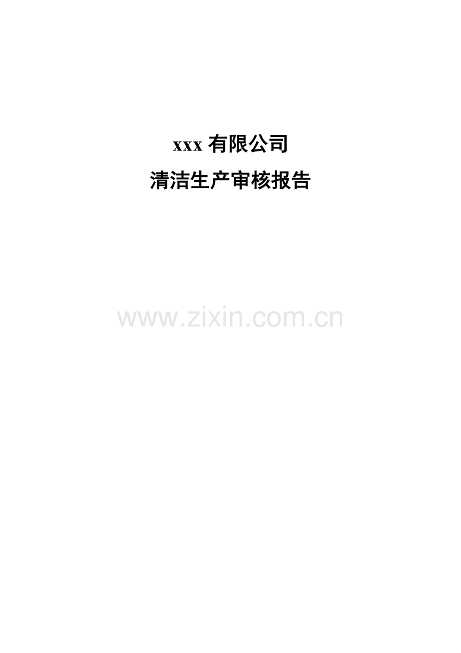 XX公司清洁生产审核报告.doc_第1页