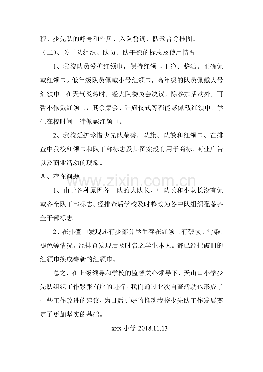 xxx学少先队红领巾和标识自查报告---副本.doc_第2页