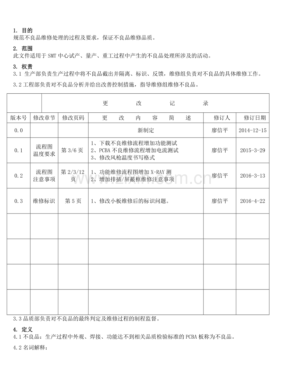 SMT不良品维修作业指导书.doc_第1页