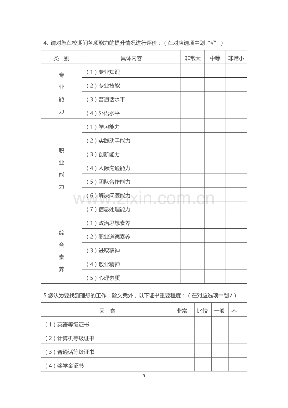 毕业生质量跟踪调查表(毕业生用表).docx_第3页