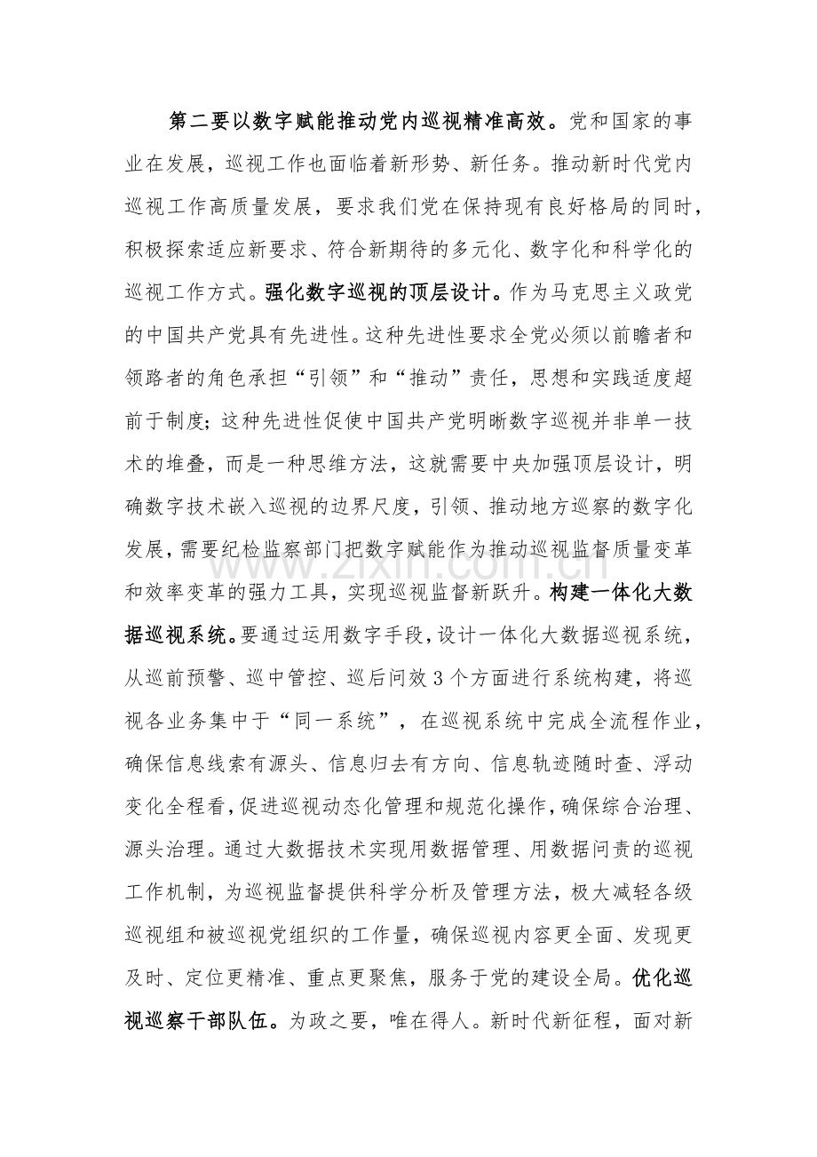 在市委理论学习中心组巡视工作专题研讨会上的交流发言2023.docx_第3页