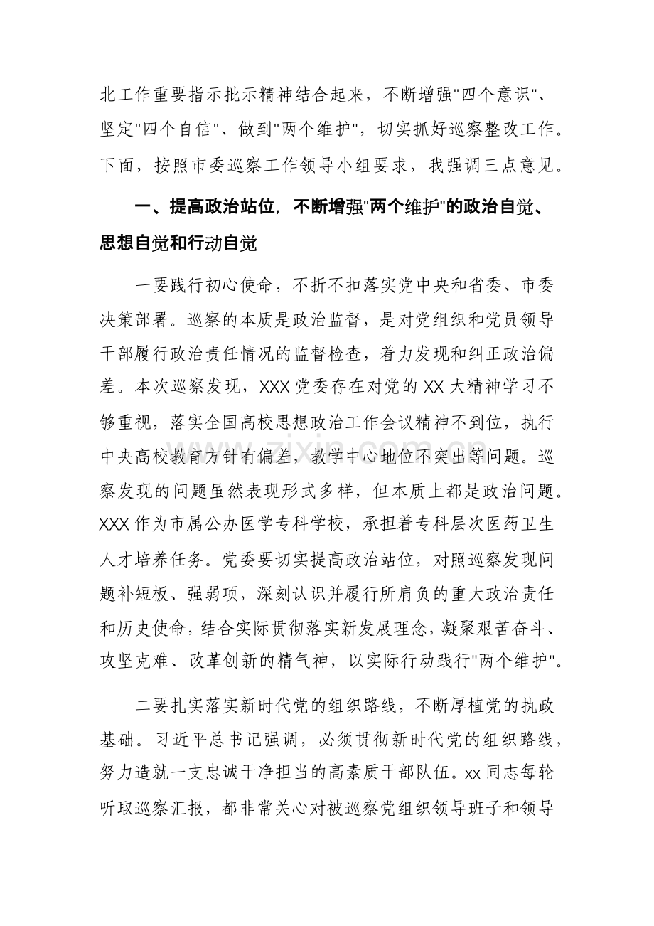 巡察工作领导小组副组长在巡察反馈会议上的讲话提纲范文.docx_第2页