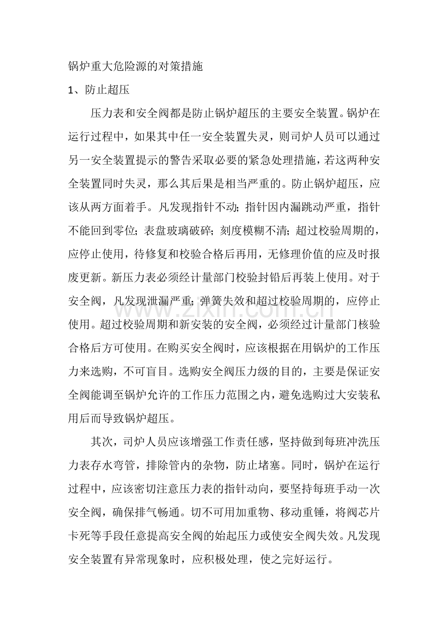 锅炉重大危险源的对策措施.docx_第1页