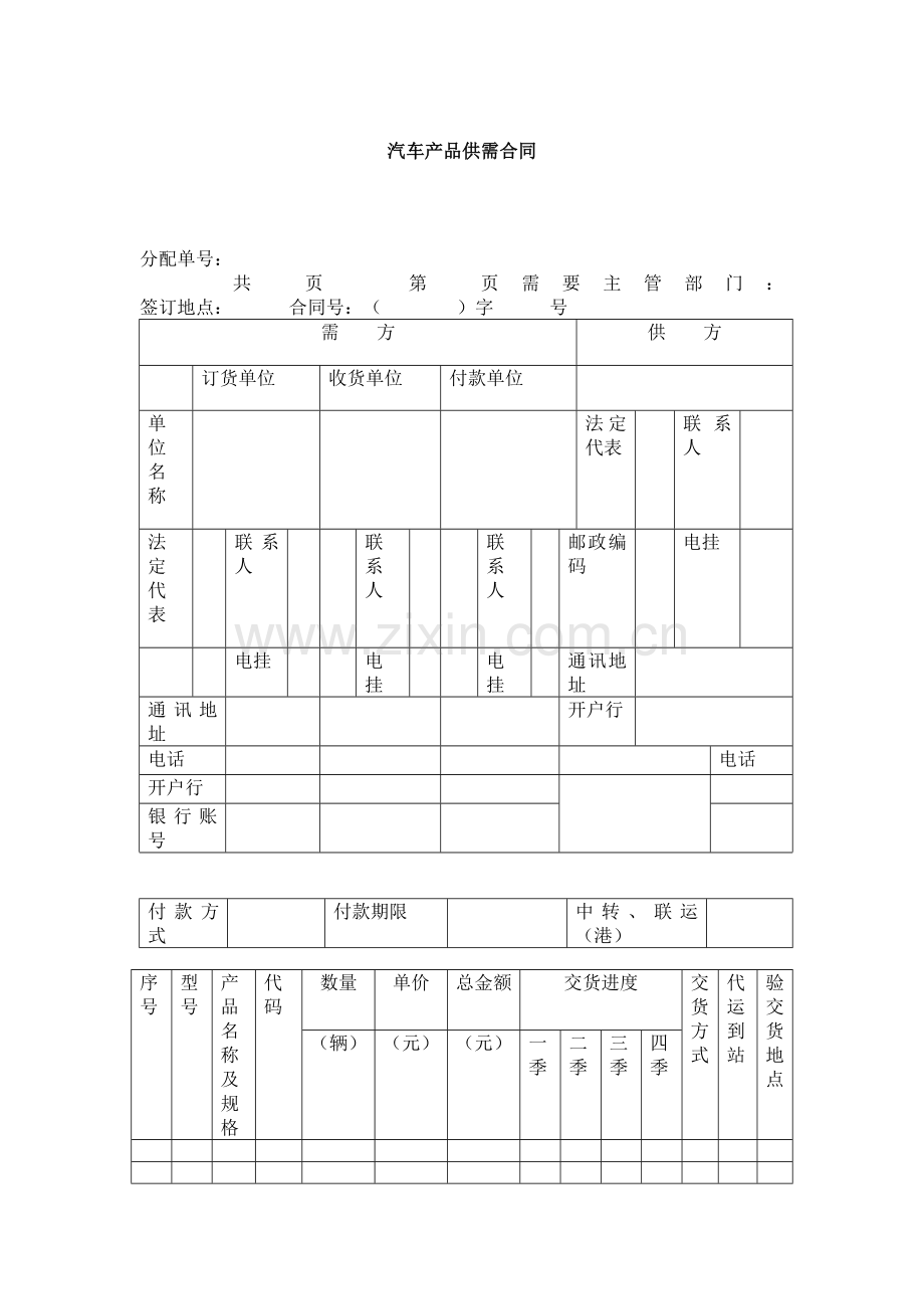 汽车产品供需合同.doc_第1页