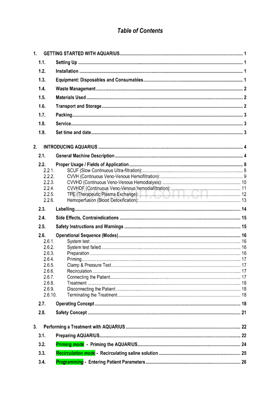 百特AQUARIUS床旁血滤机英文操作手册（英文版）.pdf_第2页