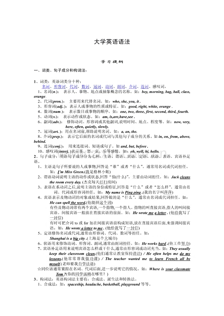 大学英语语法大全(最新整理）.pdf_第1页