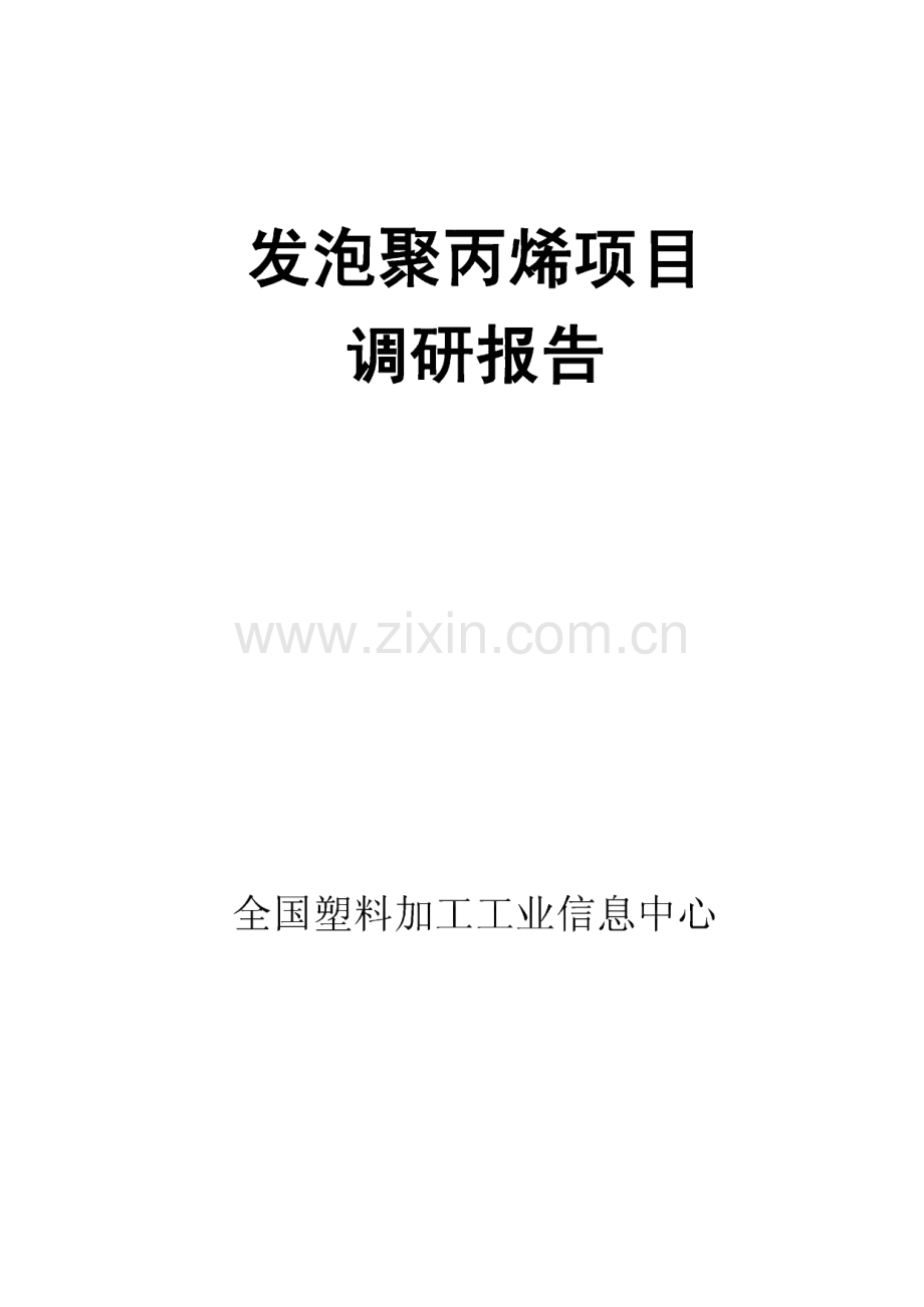 发泡聚丙烯项目调研报告.pdf_第1页