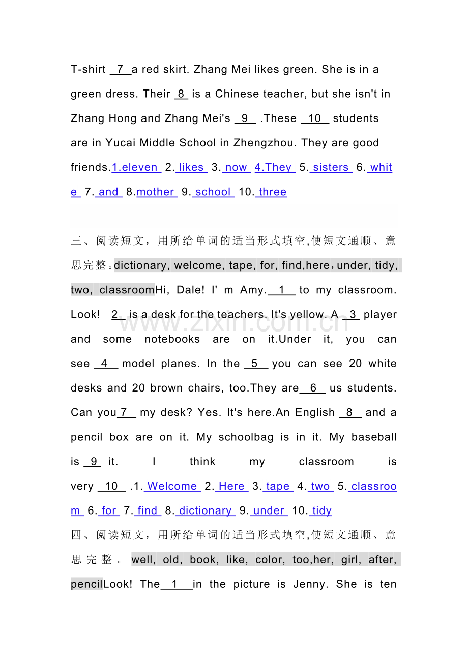 初一英语上册：短文填空专项训练.docx_第2页