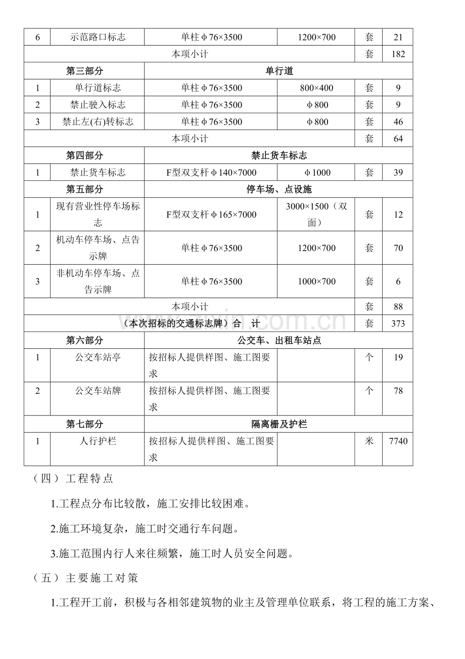 重庆市某交通标志牌、公交站亭站牌、人行道护栏投标施工组织设计.doc_第3页