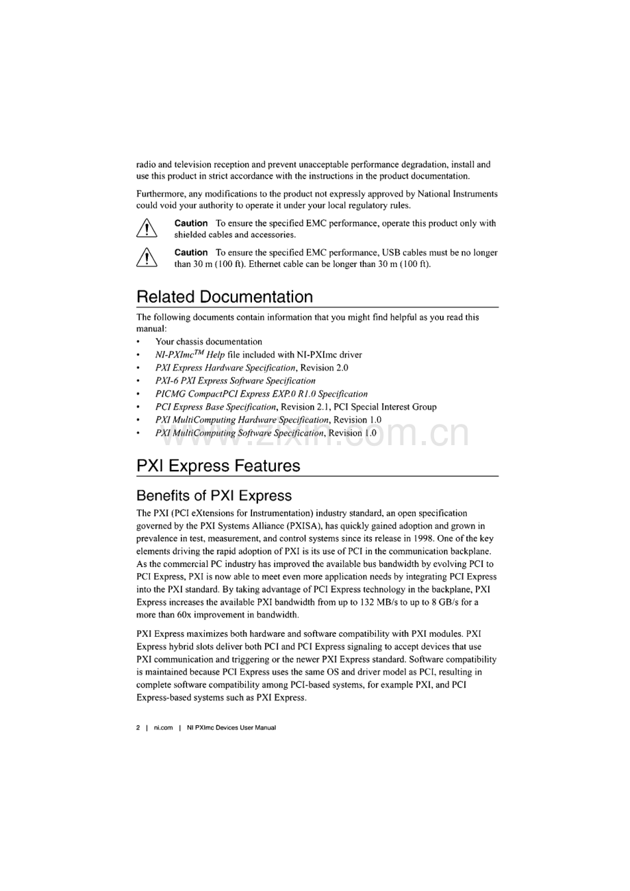 NI PXIe-8830mc用户使用手册.pdf_第2页