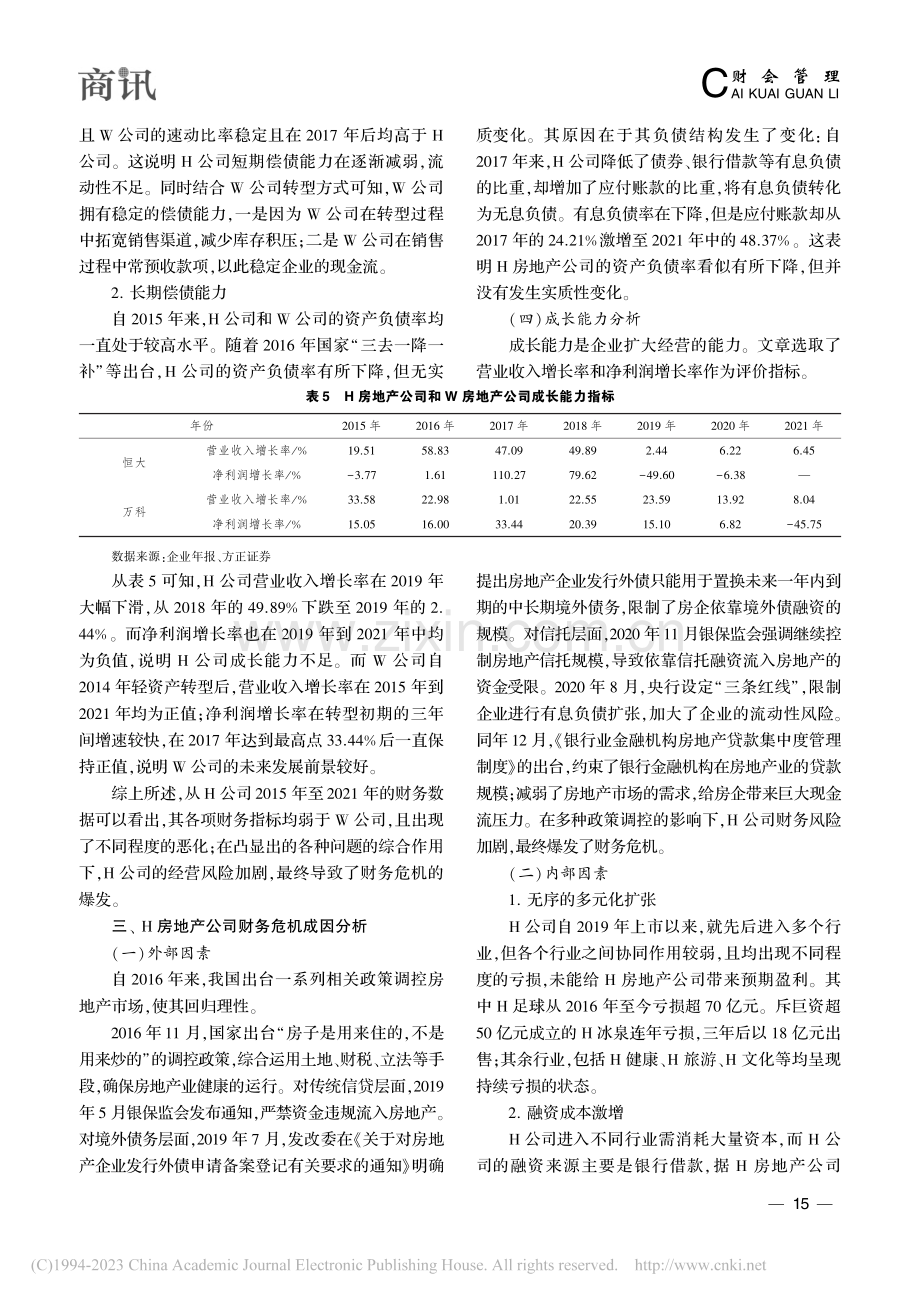 H房地产公司财务危机浅析_费博凡.pdf_第3页