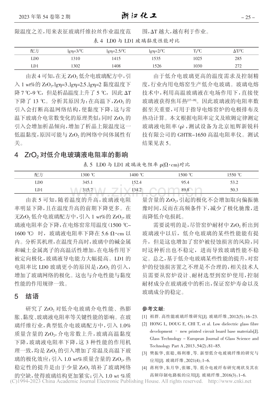 ZrO_2对低介电玻璃纤维性能影响研究_柏晓强.pdf_第3页