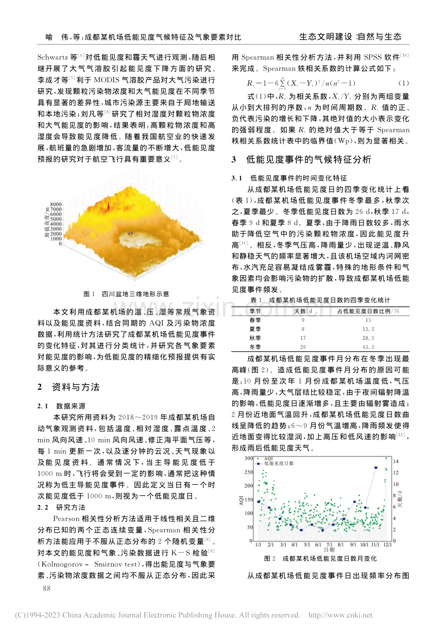 成都某机场低能见度气候特征及气象要素对比_喻伟.pdf_第2页