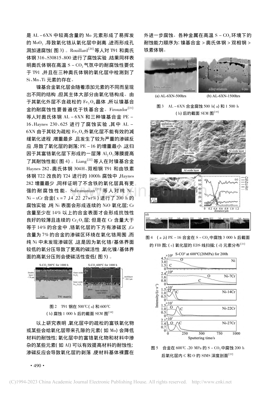 超临界二氧化碳工质循环发电系统高温部件腐蚀研究进展_付梦雨.pdf_第3页