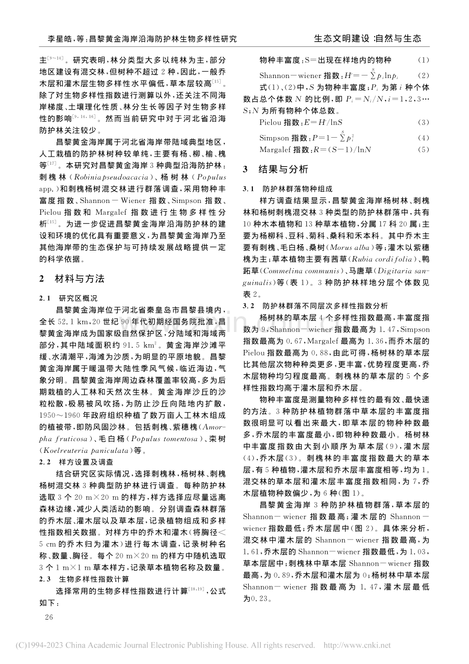 昌黎黄金海岸沿海防护林生物多样性研究_李星皓.pdf_第2页