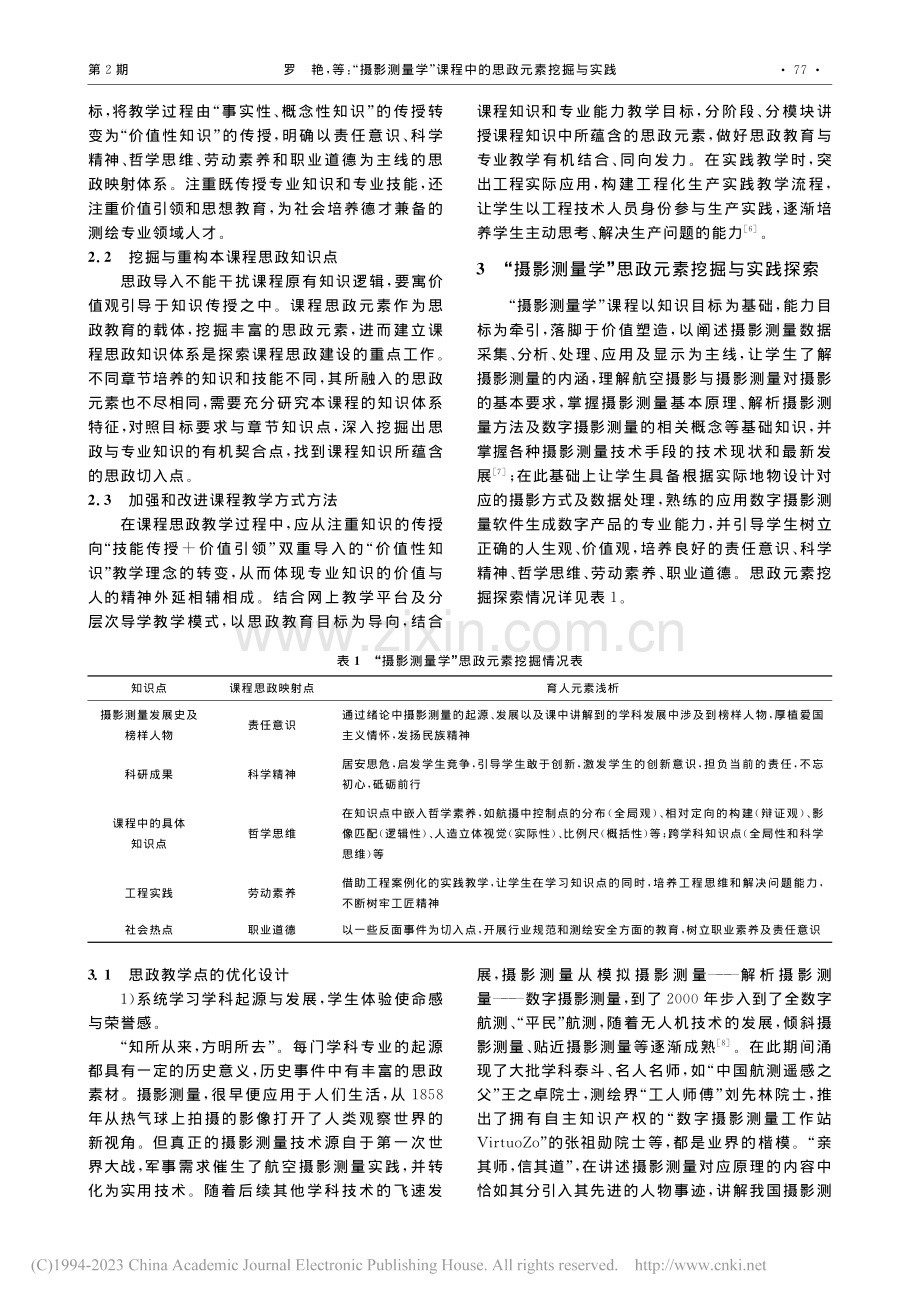 “摄影测量学”课程中的思政元素挖掘与实践_罗艳.pdf_第3页