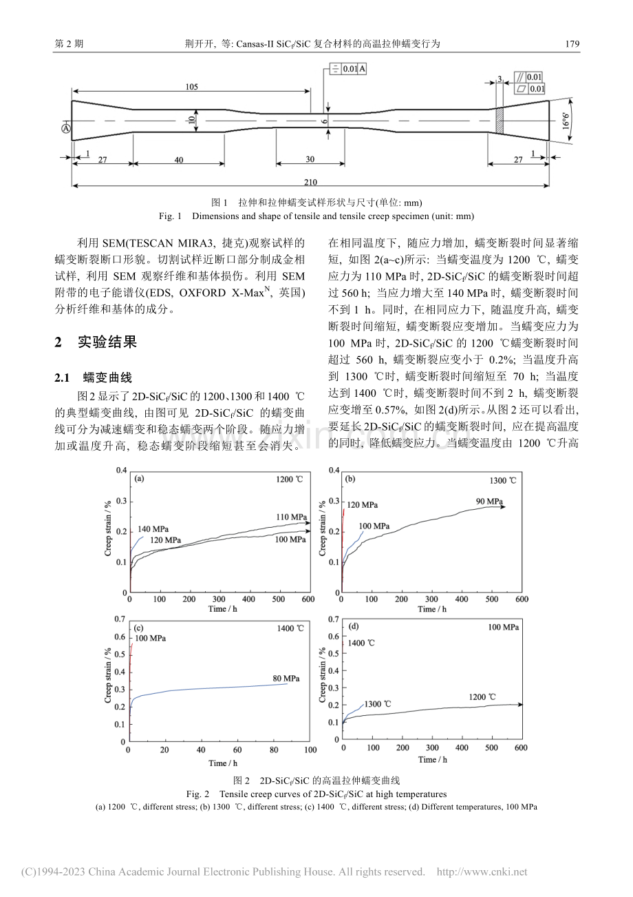 Cansas-Ⅱ_SiC_...复合材料的高温拉伸蠕变行为_荆开开.pdf_第3页