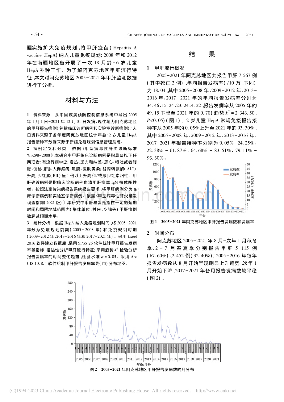 2005-2021年新疆阿...甲型病毒性肝炎流行病学特征_阿卜杜外力·热伊木.pdf_第2页