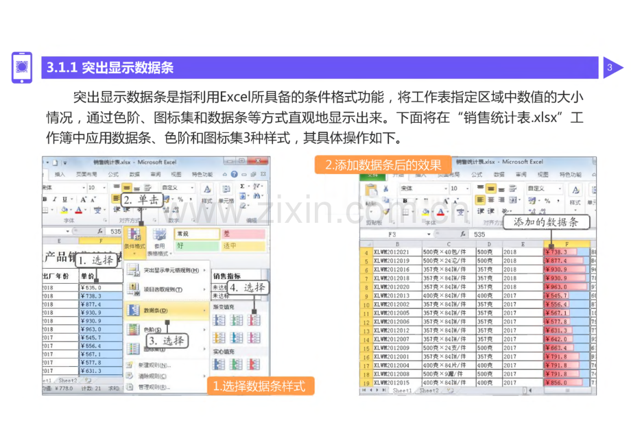 Excel商务数据处理与分析 第3章 数据的突出显示与可视化.pdf_第3页