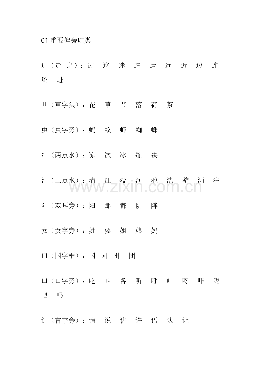 小学语文各种题型汇总（偏旁、量词、形近字、仿写、造句）.docx_第1页