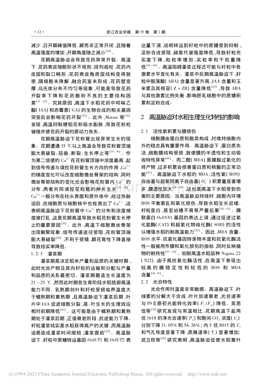 高温胁迫对水稻生长发育的伤害效应及其防御对策_尤翠翠.pdf_第3页