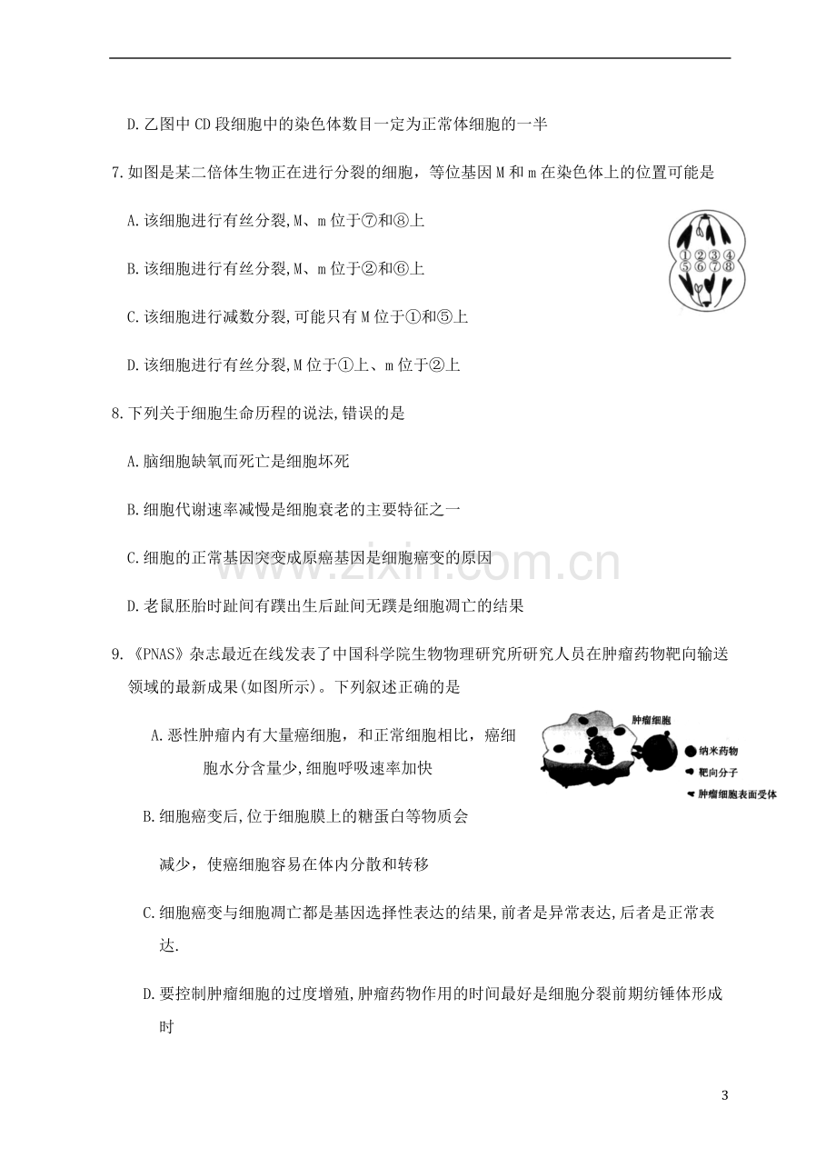 安徽省安庆市怀宁县第二中学2019_2020学年高一生物下学期期中线上检测试题.doc_第3页