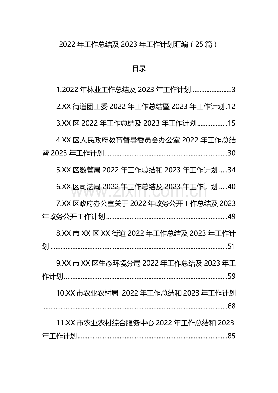 2022年工作总结及2023年工作计划汇编（25篇.docx_第1页