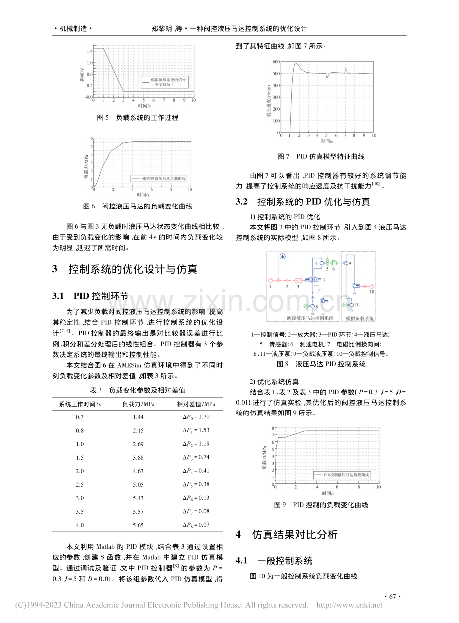 一种阀控液压马达控制系统的优化设计_郑黎明.pdf_第3页