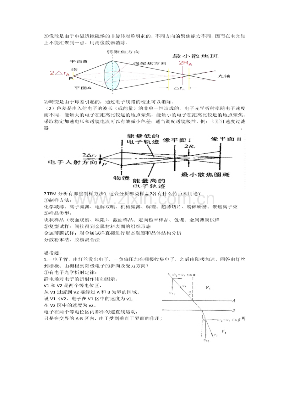 北科大材物电子显微学复习提纲答案.pdf_第2页