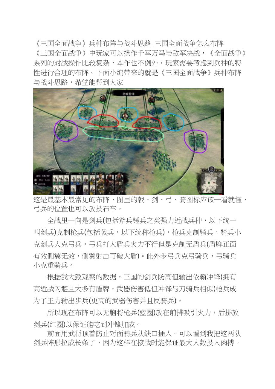 《三国全面战争》兵种布阵与战斗思路.docx_第1页