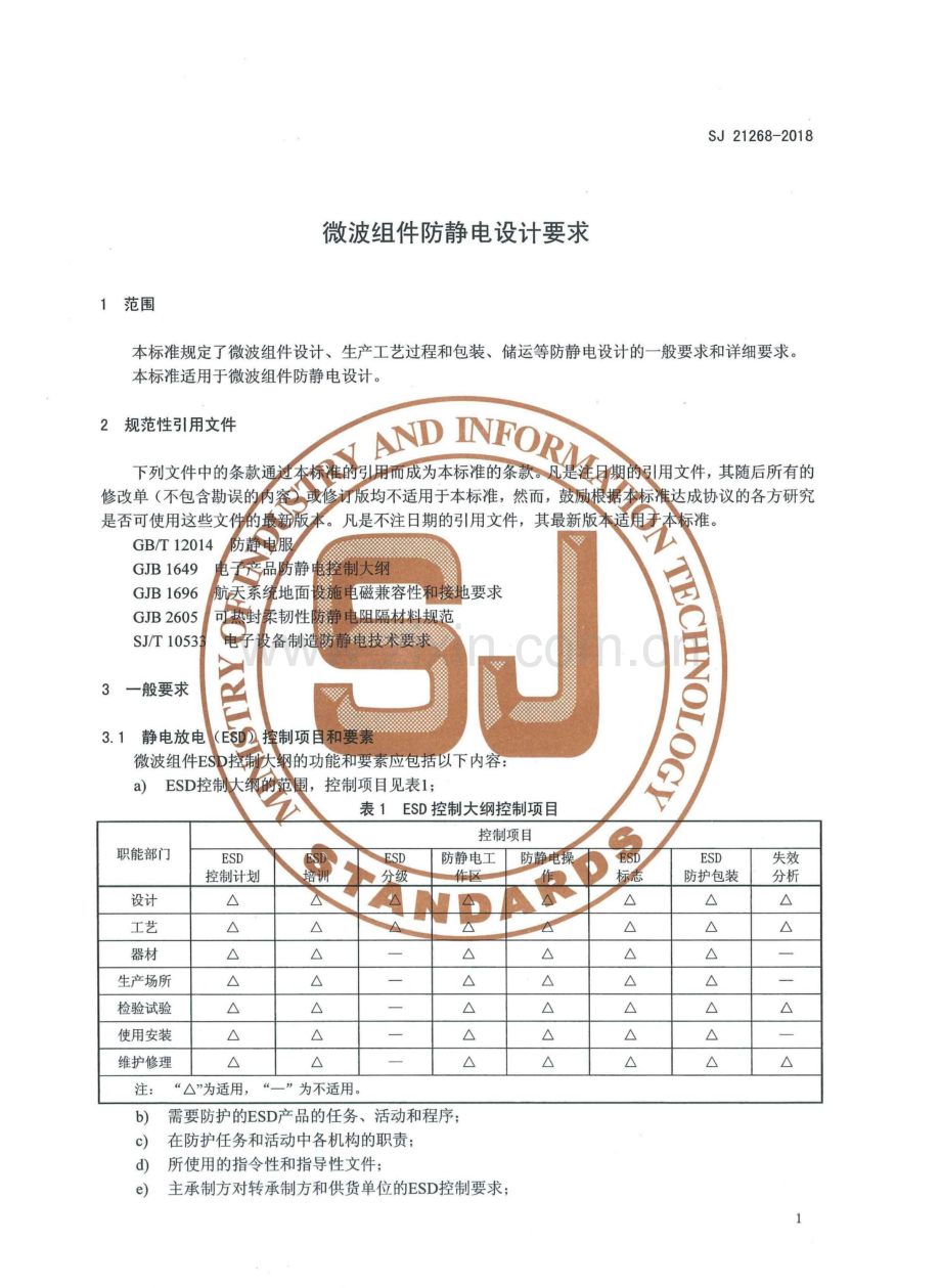 SJ 21268-2018 微波组件防静电设计要求.pdf_第3页