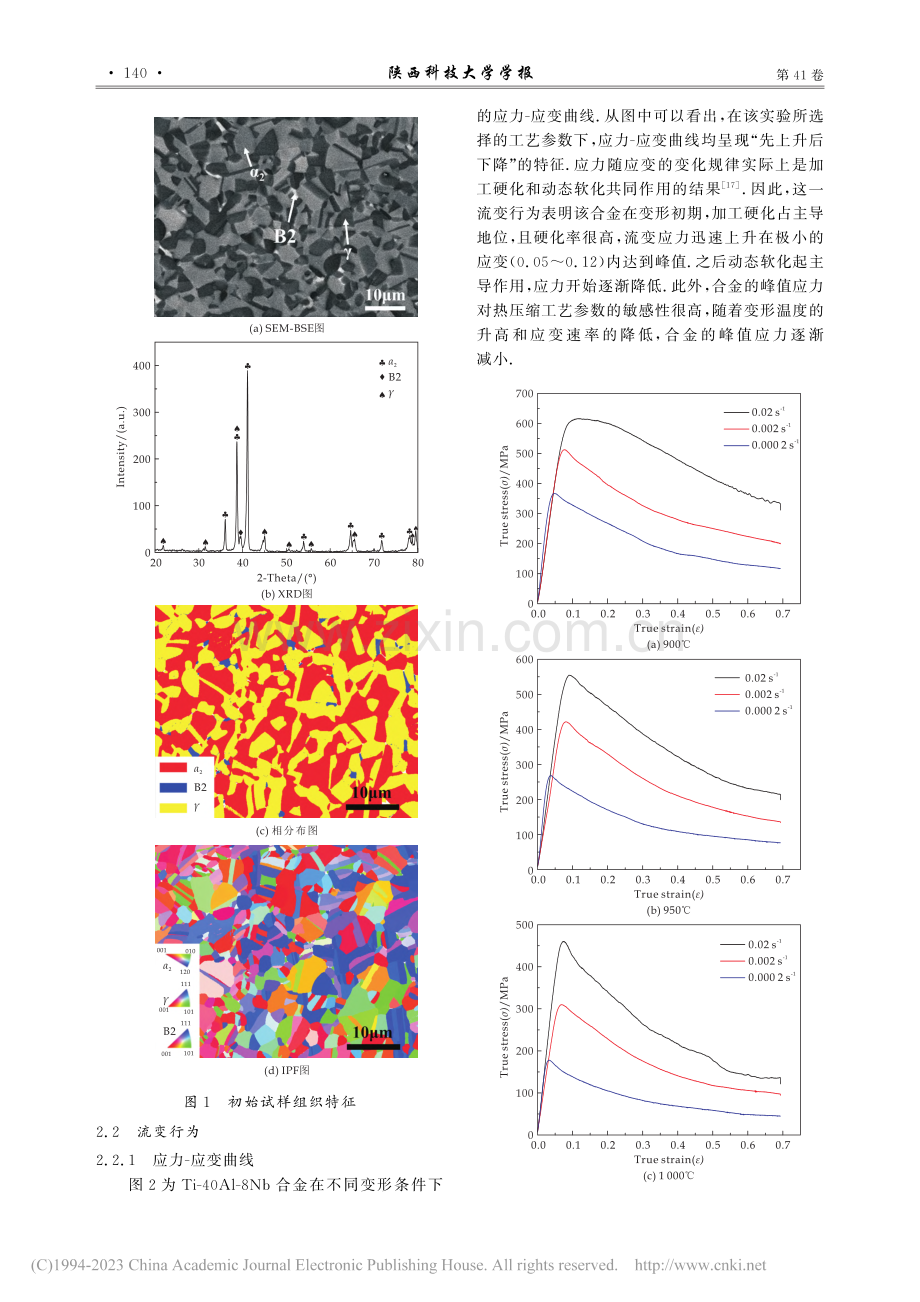 (α_2+γ)双态细晶高铌...l合金的热变形行为及其机制_杨光.pdf_第3页