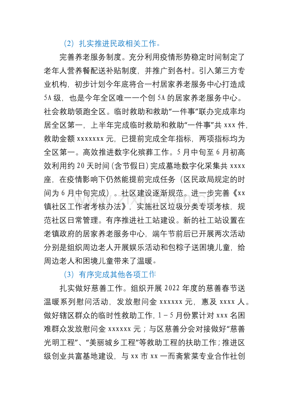 xx镇社会事务办2022年上半年工作总结及下半年工作计划.docx_第2页