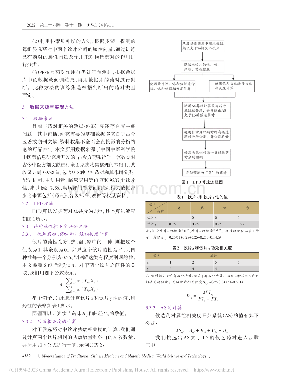 基于HPD算法的中药药对挖掘方法_薛琪.pdf_第3页