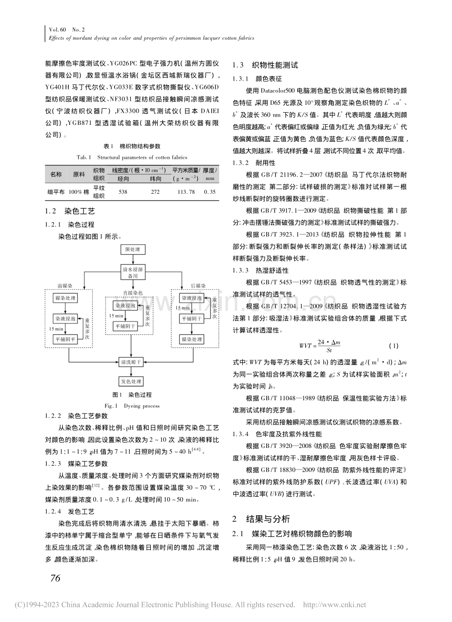 媒染对柿漆棉织物颜色与性能的影响_孙晓楠.pdf_第2页