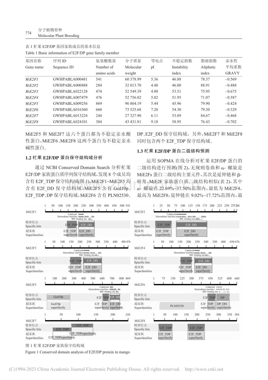 杧果E2F_DP转录因子家族生物信息学分析_高庆远.pdf_第3页