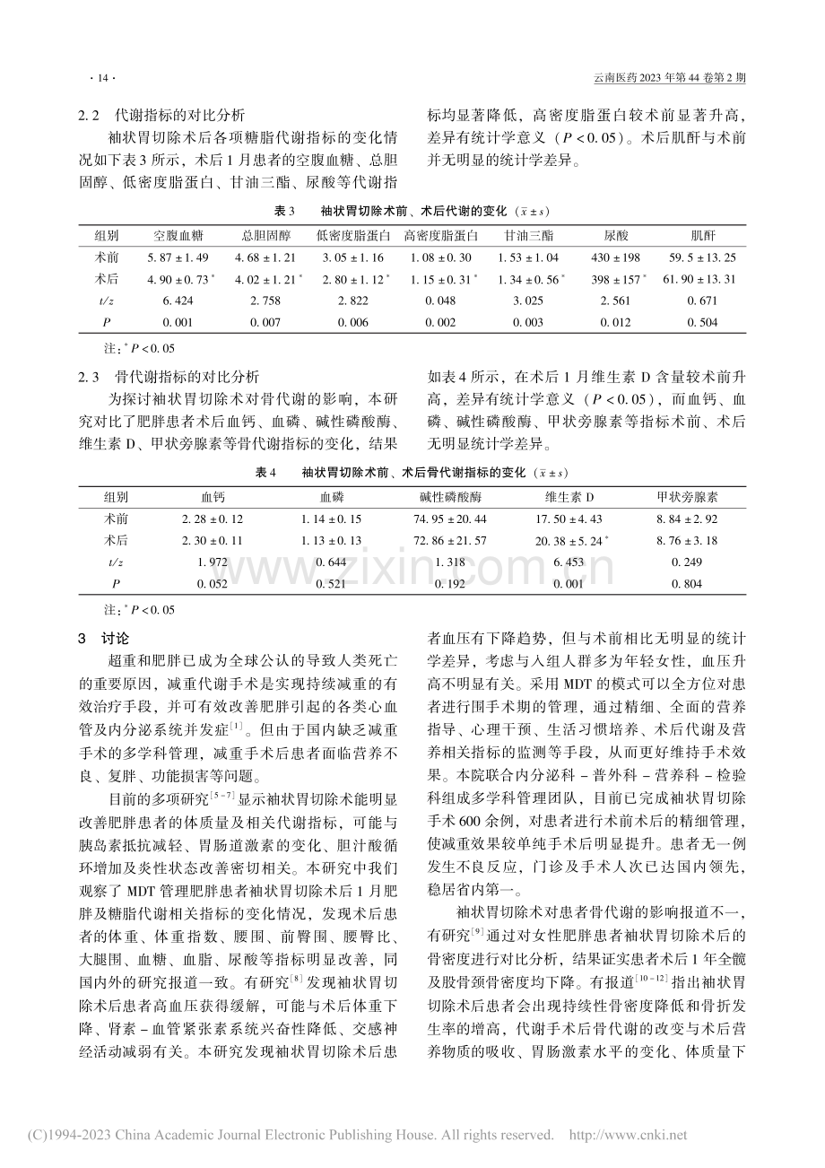 MDT管理袖状胃切除术对肥...糖脂及骨代谢影响的临床分析_李全美.pdf_第3页