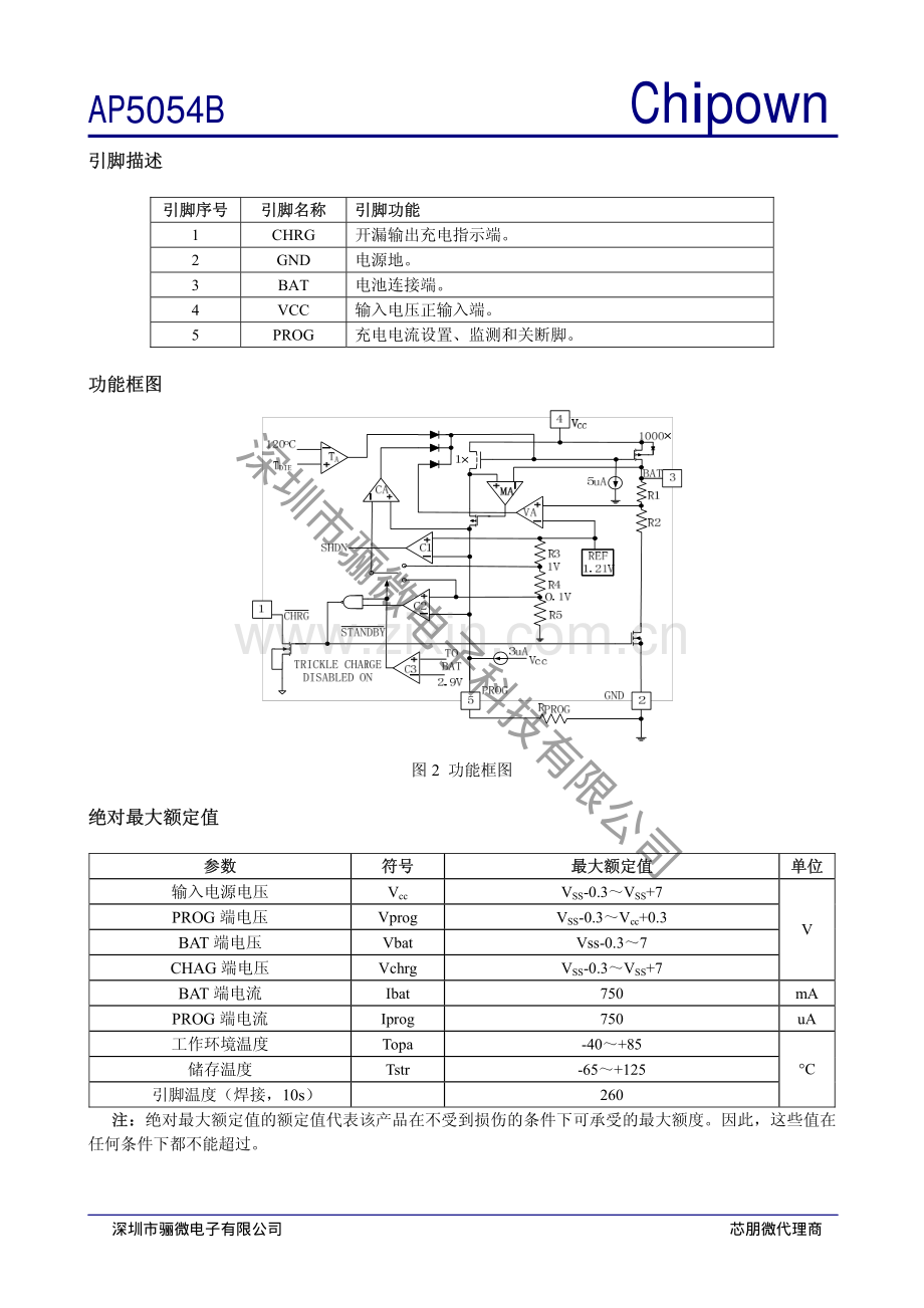 AP5054BES5C 4.2V锂电池充电芯片-ap5054资料_骊微电子.pdf_第2页