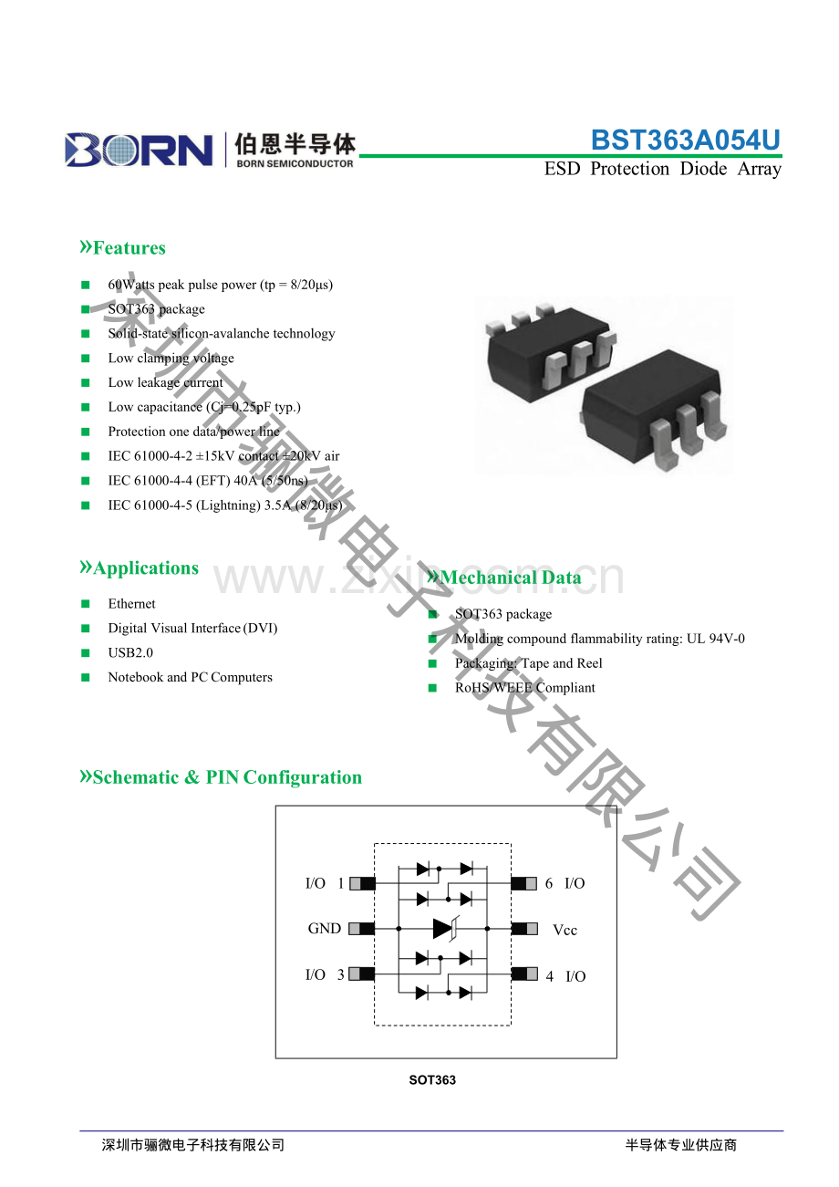 BST363A054U 瞬态抑制tvs贴片二极管参数规格书_骊微电子.pdf_第1页