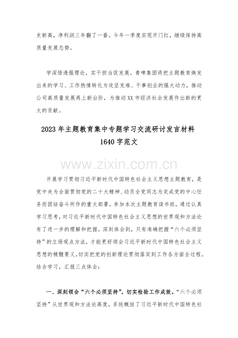 2篇文2023年主题教育集中专题学习交流研讨发言材料.docx_第3页